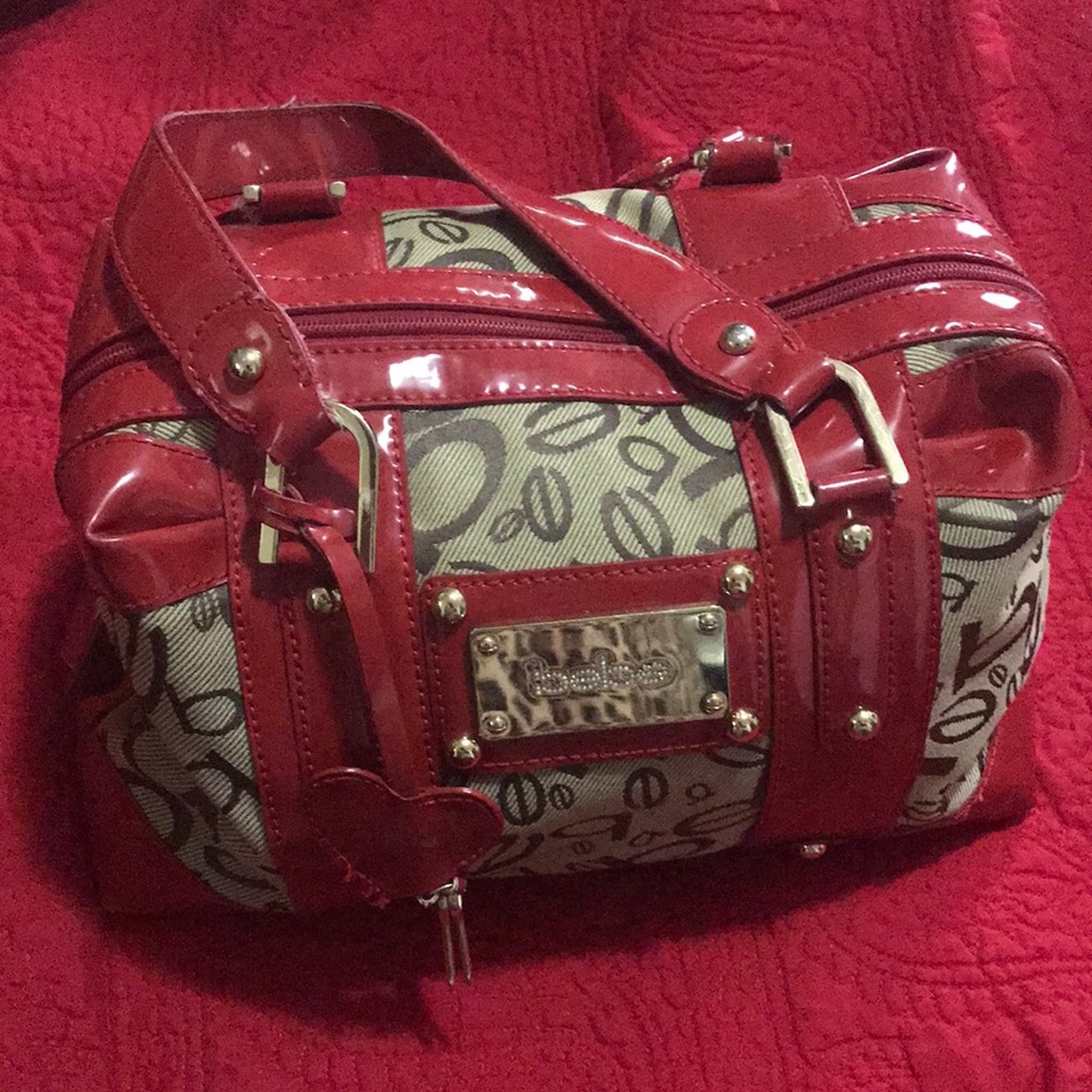 Authentic Red and Khaki BEBE BAG